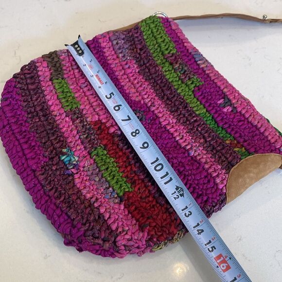 Chan Luu Handcrafted Woven Silk Multicolor Bright Woven Shoulder Bag - Picture 4 of 8